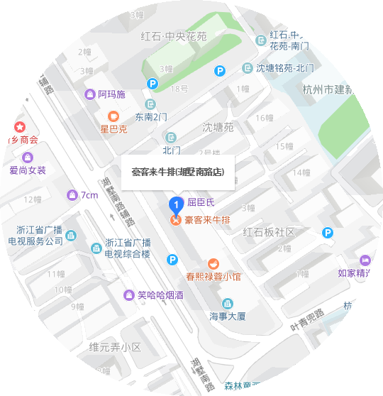 牛排店小区附近选址示意图